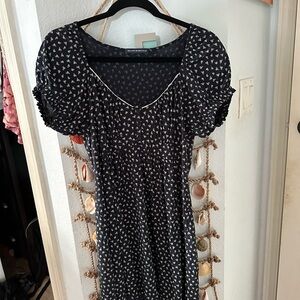 Brandy Melville Navy and White Midi Dress